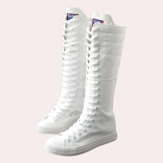 AMABELLE - Bottes Élevées en Dentelle A la mode pour Femmes
