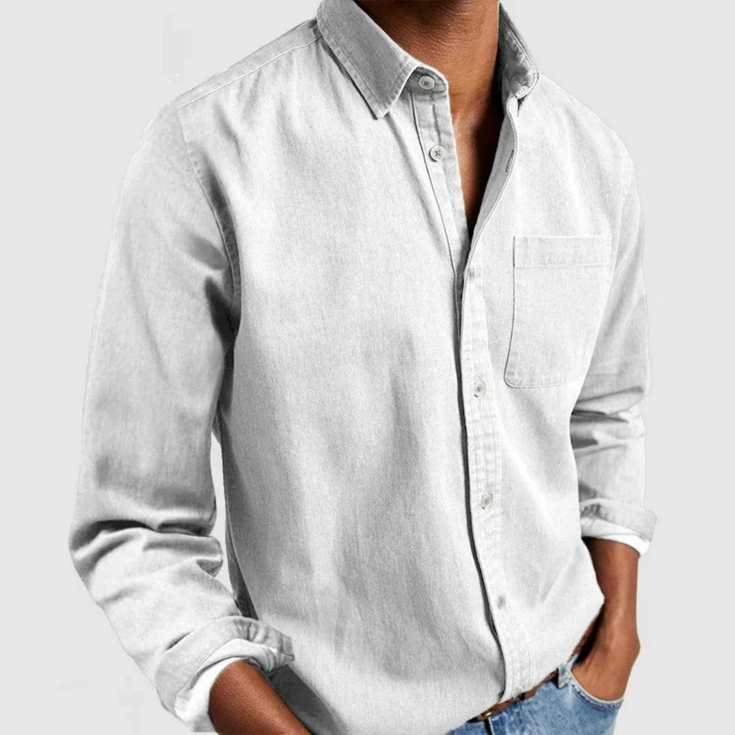 Chemise Homme Classique Manches Longues et Doux