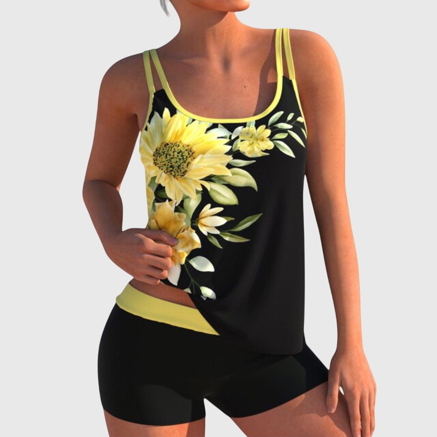 Maillot de bain femme Tankini polyester short sportif