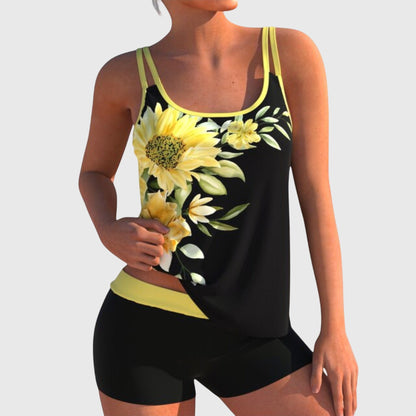 Maillot de bain femme Tankini polyester short sportif