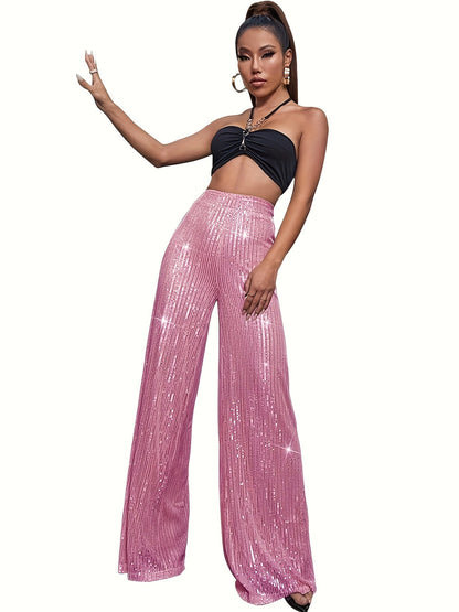 Pantalon Classique Taille Haute Plissé Élégant