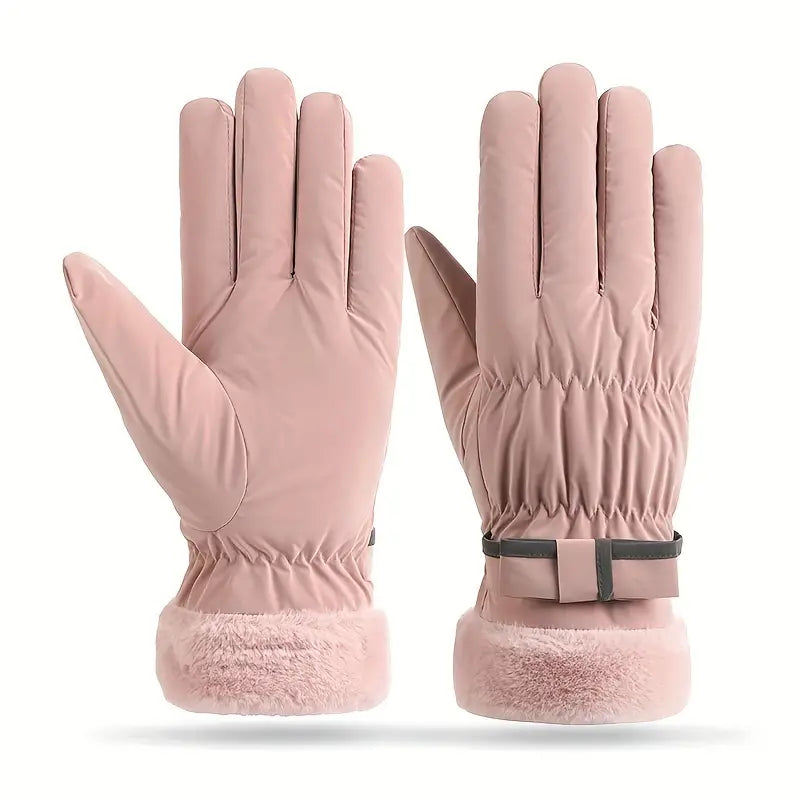 Gants Hiver Femme Chauds et Tactiles avec Nœud - PanierRoyale