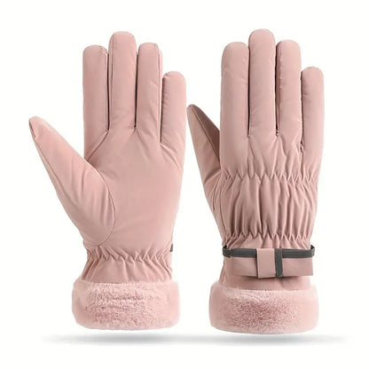 Gants Hiver Femme Chauds et Tactiles avec Nœud - PanierRoyale