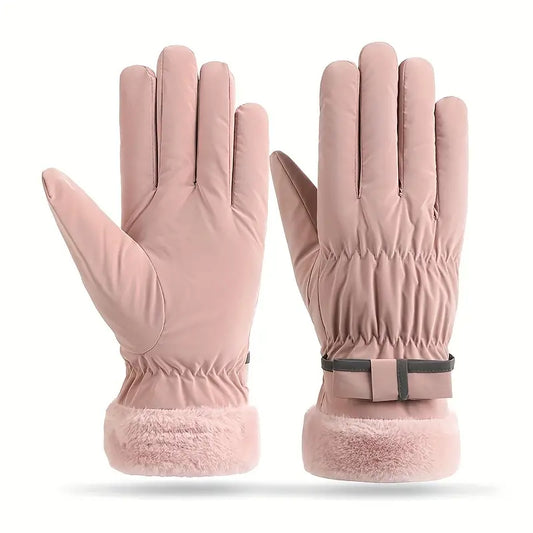 Gants Hiver Femme Chauds et Tactiles avec Nœud - PanierRoyale