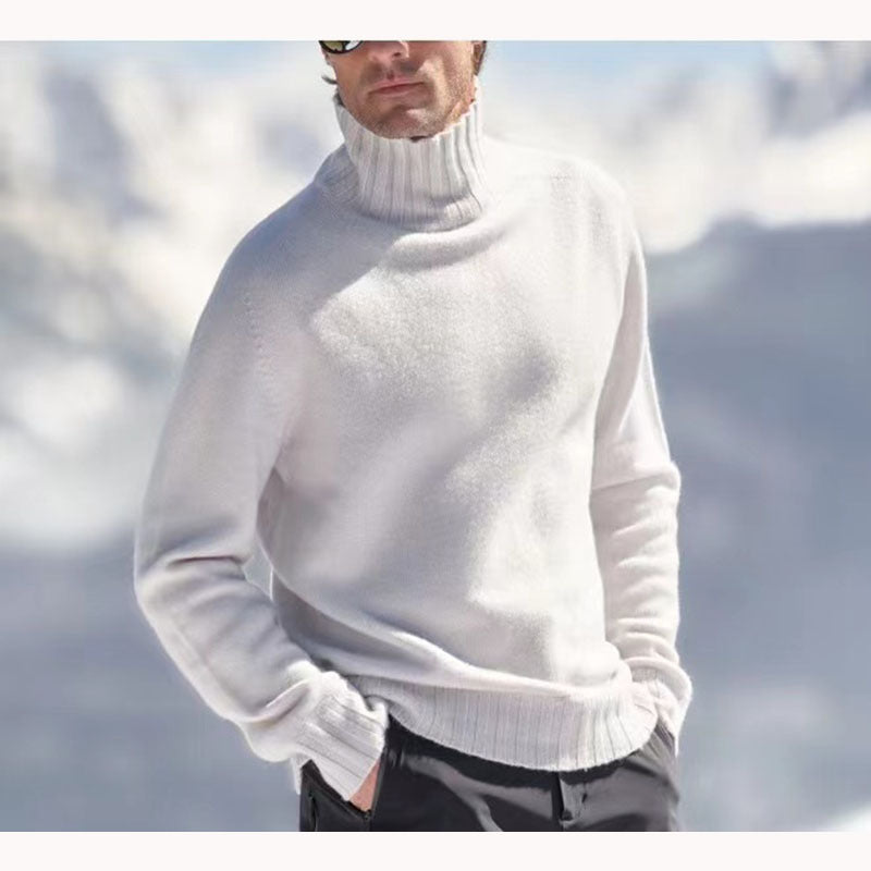 Pull Homme Hiver Laine Peignée Col Rond