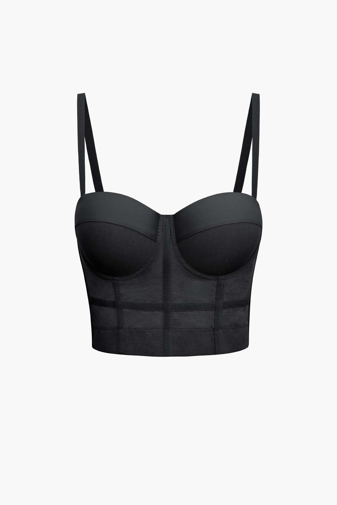 Bustier Top Push-Up avec Coupes Balconnets et Dentelle