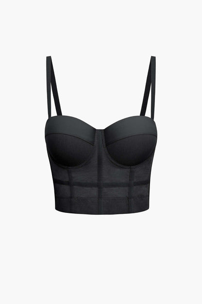 Bustier Top Push-Up avec Coupes Balconnets et Dentelle