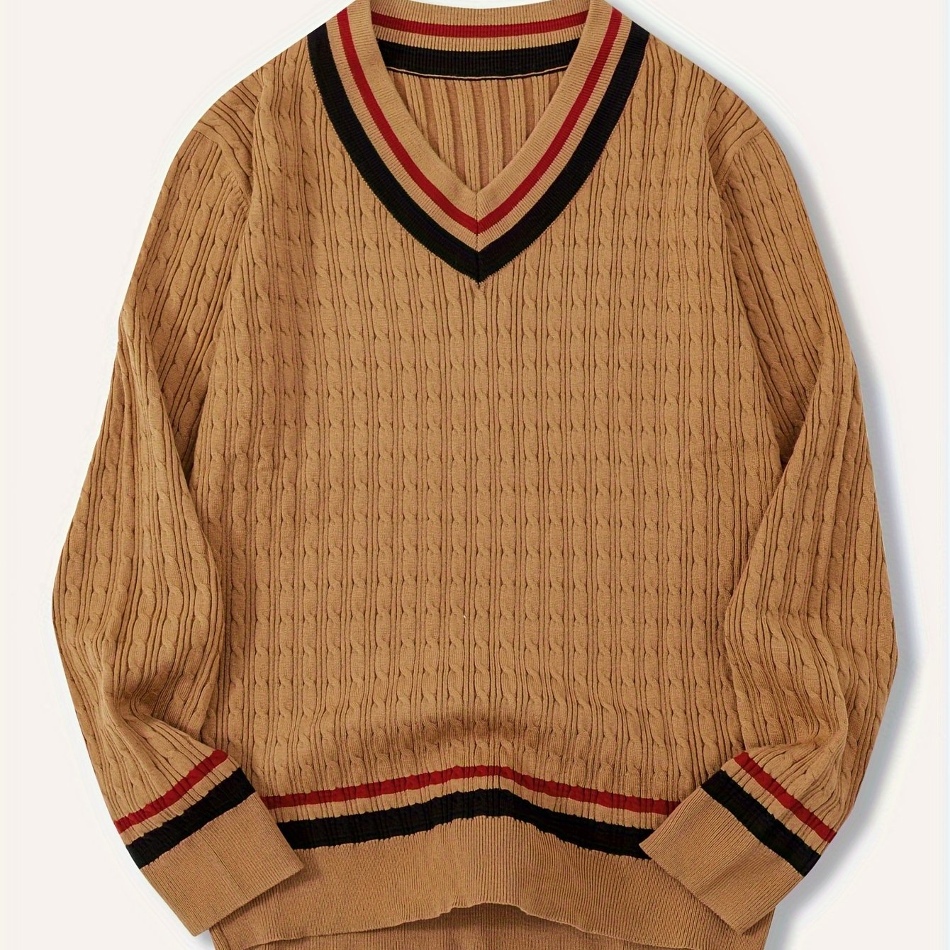 Pull Homme Col V en Laine avec Texture Jacquard