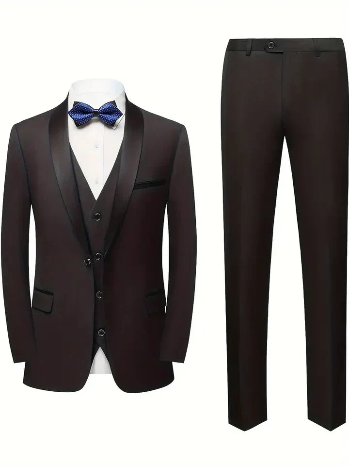 Costume Homme 3 Pièces Noir Classique Mariage