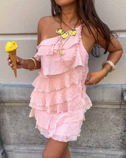 Robe mini Femme Volants Coupe Fluide Style Estival