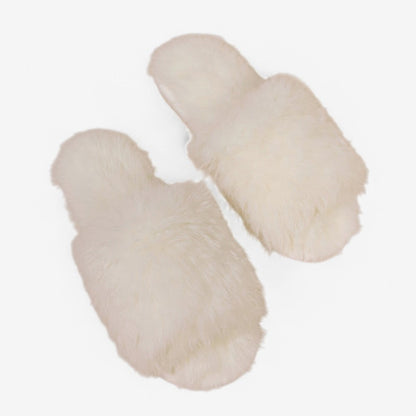 Chaussons Confort Velours Doux à Bout Ouvert pour Femme