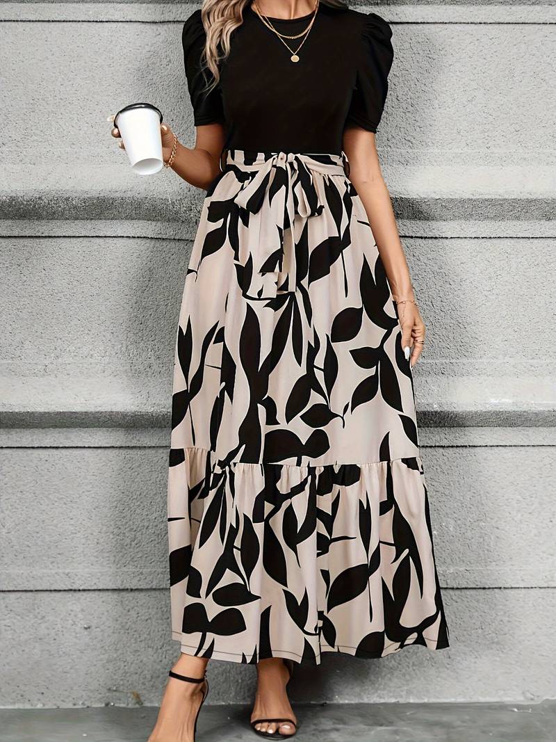 Robe Florale Décontractée à Manches Amples