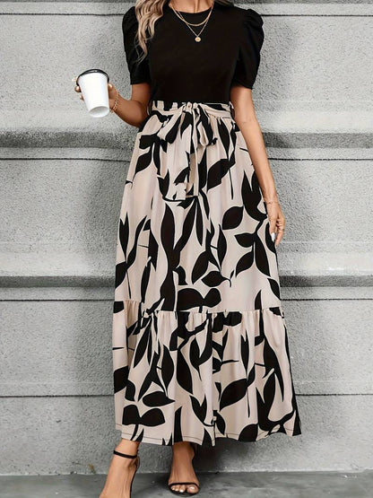 Robe Florale Décontractée à Manches Amples
