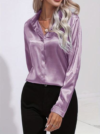 Chemise Femme en Soie Élégante Manches Longues