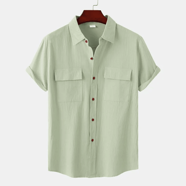Chemise Homme Simples Manches Courtes avec Poches