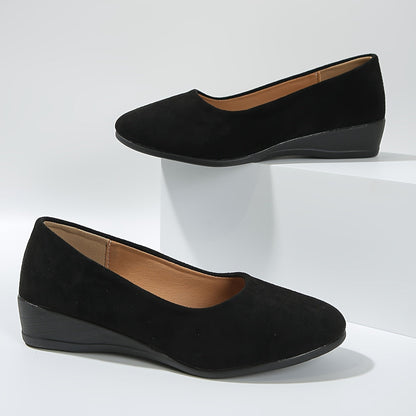 Ballerines Femme Talon Compensé Confortable Texture Douce