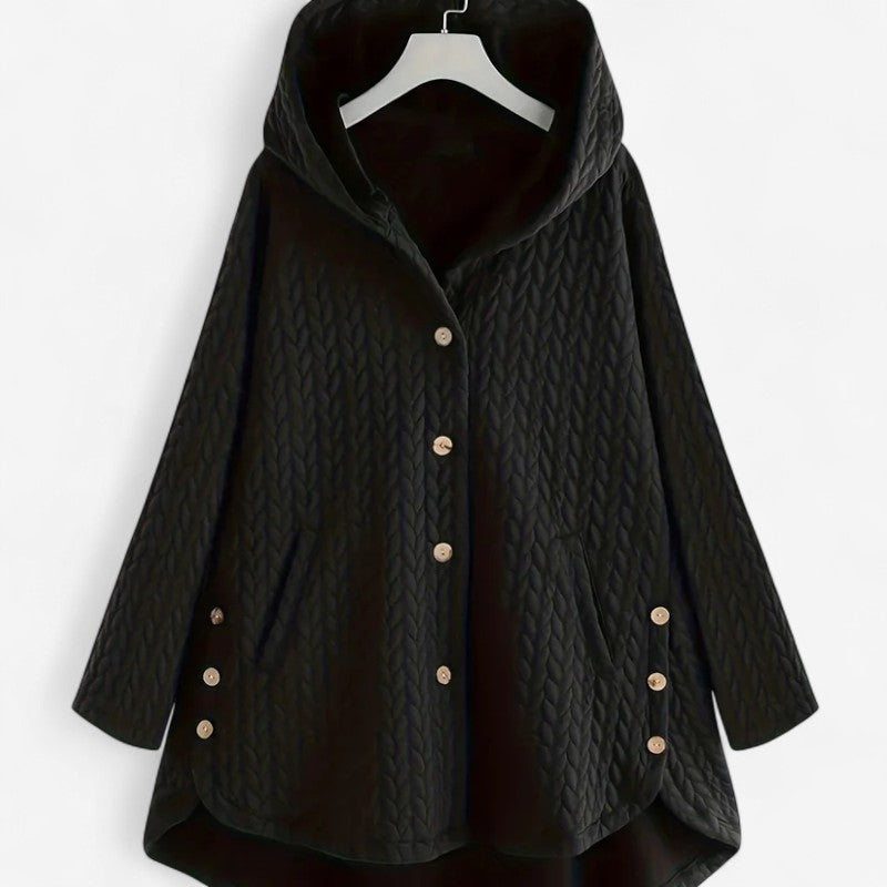 Veste mi-longue casual avec capuche et poches zippées