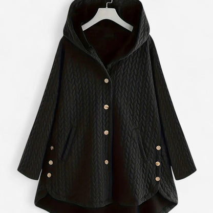 Veste mi-longue casual avec capuche et poches zippées