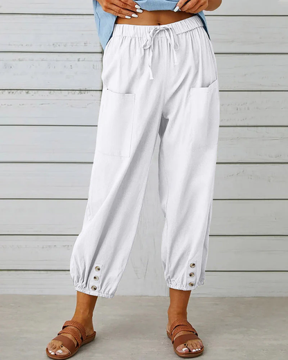 Pantalon femme décontracté marine 5 poches