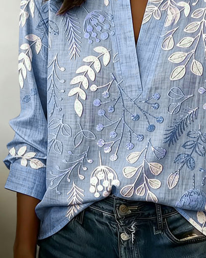 Chemisier Femme Fluidité Col V Imprimé Floral Coupe Élégante