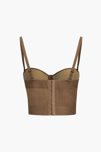 Bustier Top Push-Up avec Coupes Balconnets et Dentelle