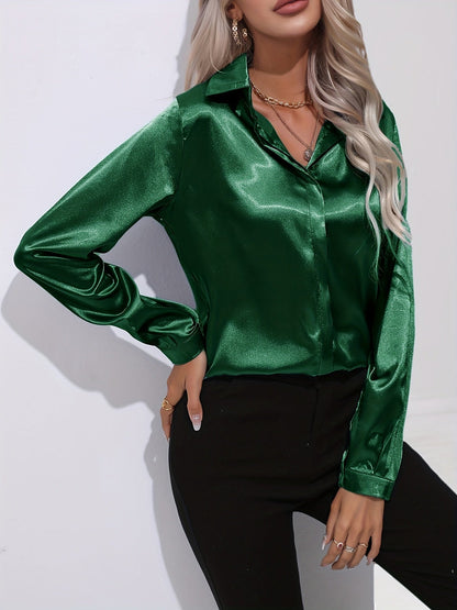 Chemise Femme en Soie Élégante Manches Longues