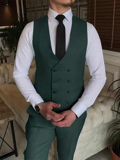 Costume Homme 3 Pièces : Blazer, Gilet et Pantalon Élégant