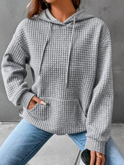 Sweat à Capuche Femme Long Manches Doux et Confortable