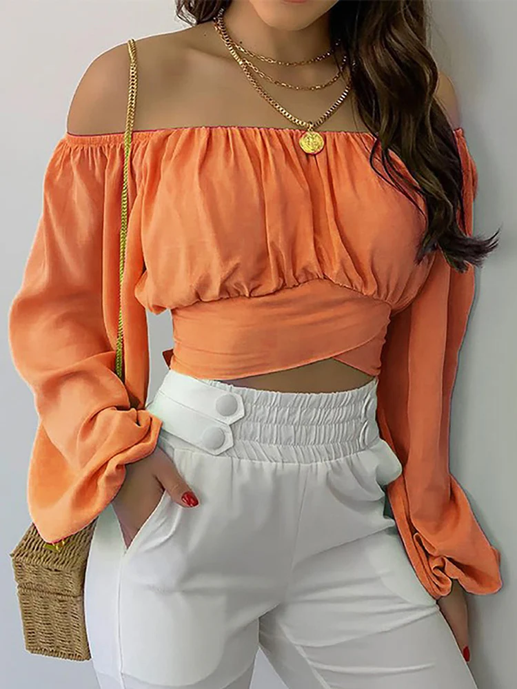 Blouse Femme Élégante en Blanc avec Manches Longues