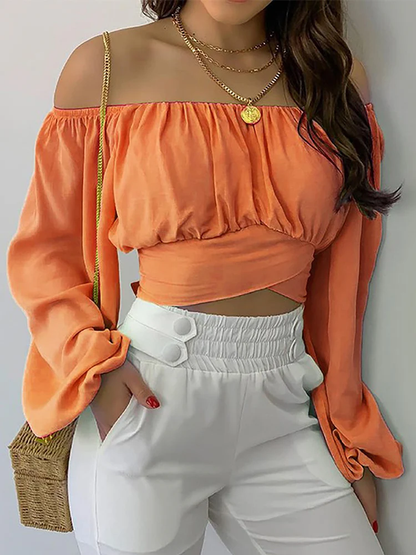 Blouse Femme Élégante en Blanc avec Manches Longues