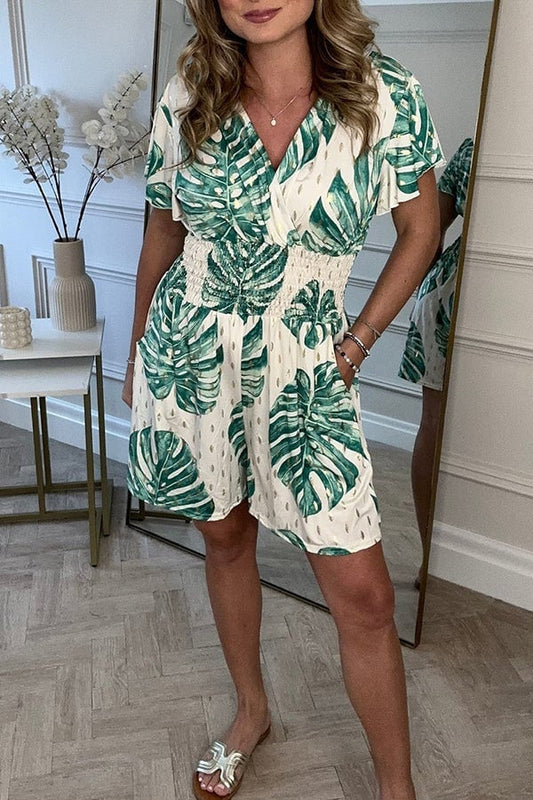 Robe Été Courte Tropique élégante et décontractée - BerlinGlamour