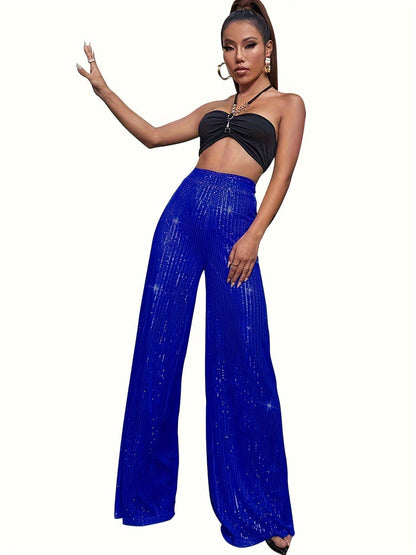 Pantalon Classique Taille Haute Plissé Élégant
