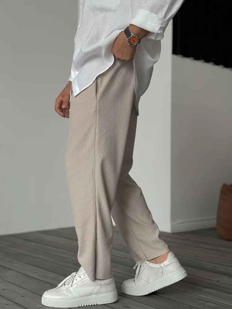 Pantalon Moderne à Rides pour Homme