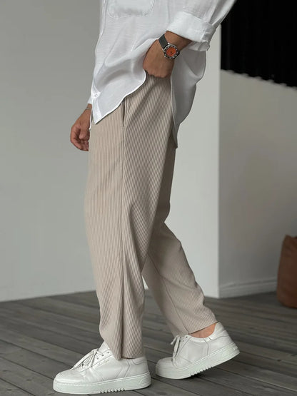 Pantalon Moderne à Rides pour Homme