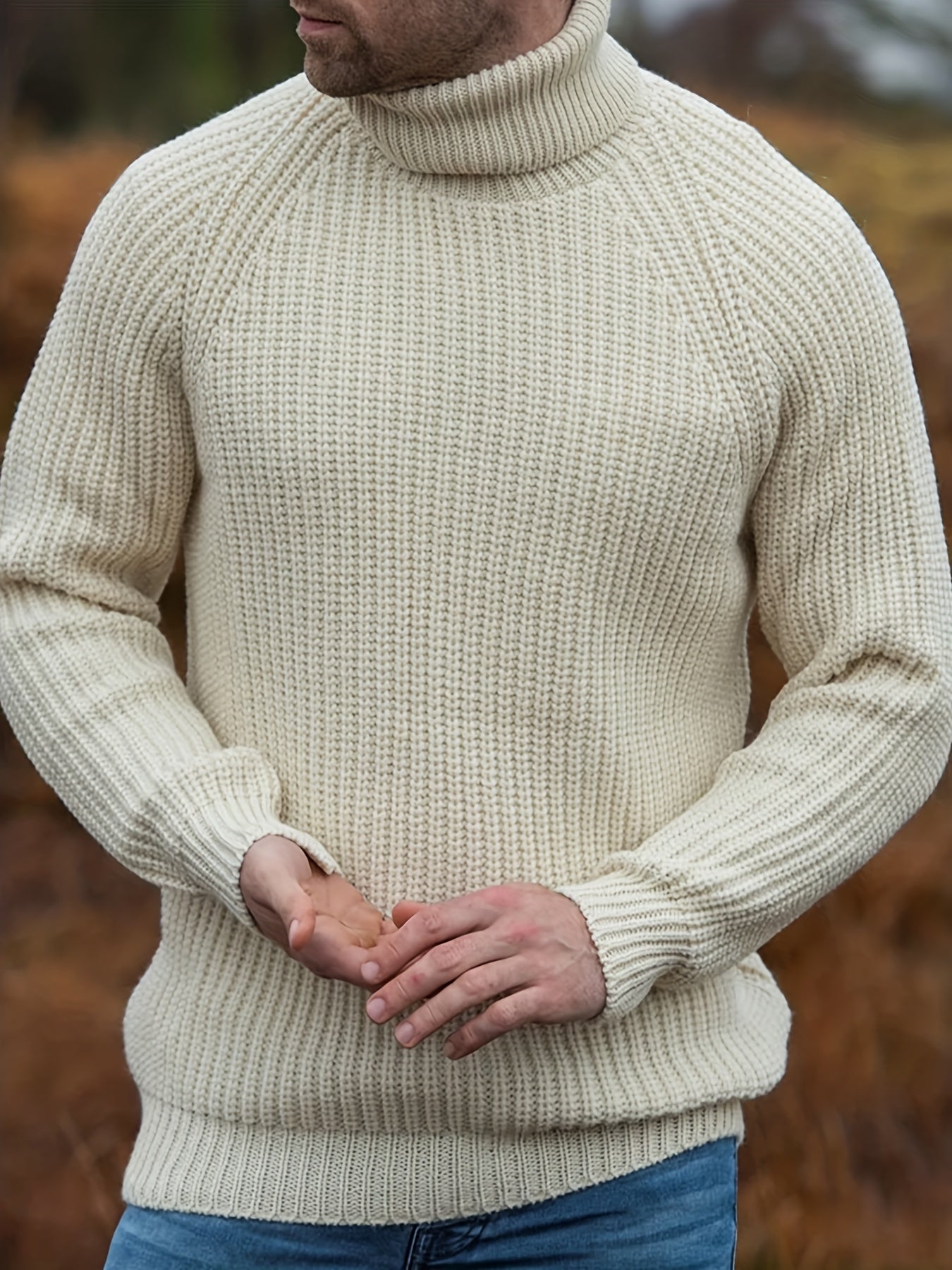 Pull homme col roulé chaud pour hiver