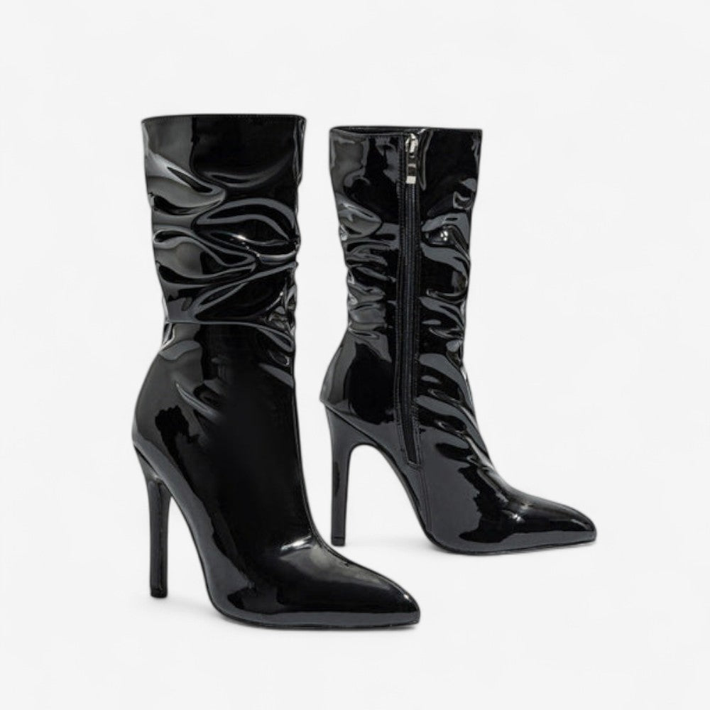 Bottines Femmes à Talon Haut avec Fermeture Éclair Zip