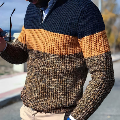 Pull Zippé Homme Bi-Couleur Hiver - PanierRoyale