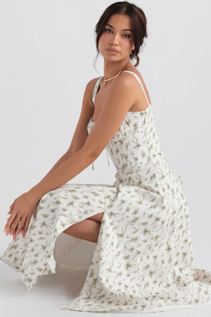 Robe Midi Taille Étroite Rose Pâle