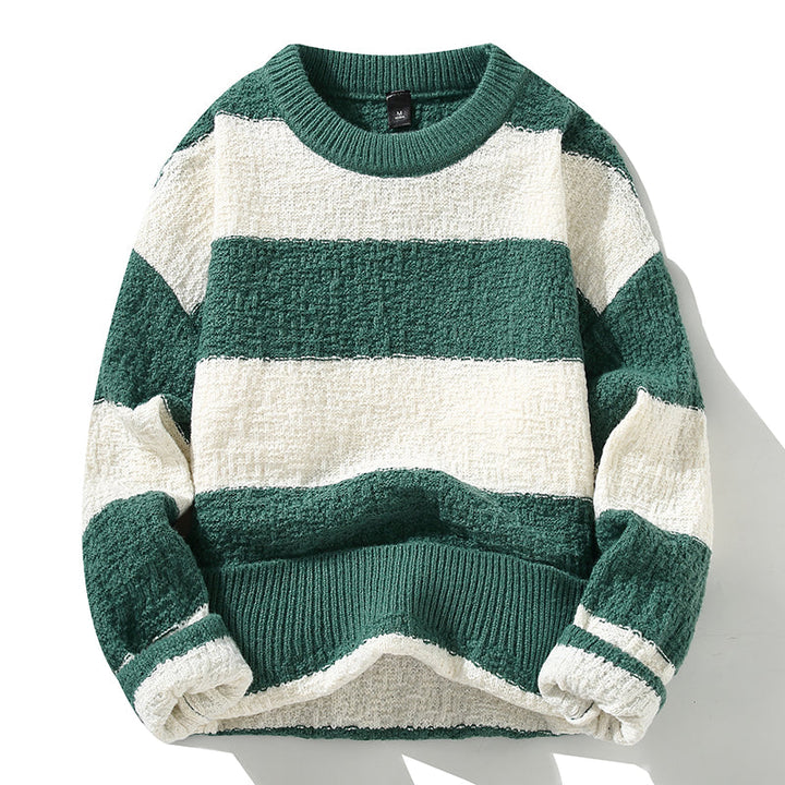 Pull Rayé Décontracté Unisexe en Maille - vue 2