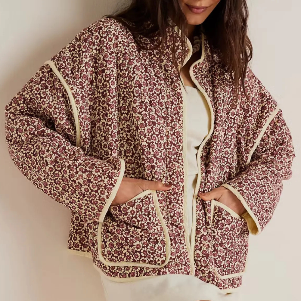 NENE - Veste d'Hiver avec Motifs Floraux pour Femmes