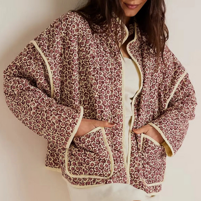NENE - Veste d'Hiver avec Motifs Floraux pour Femmes