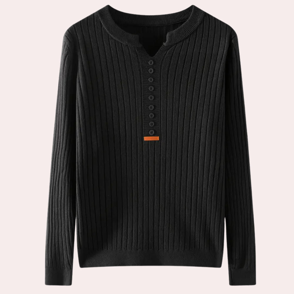 Pull Femme Col V Boutons Élégant