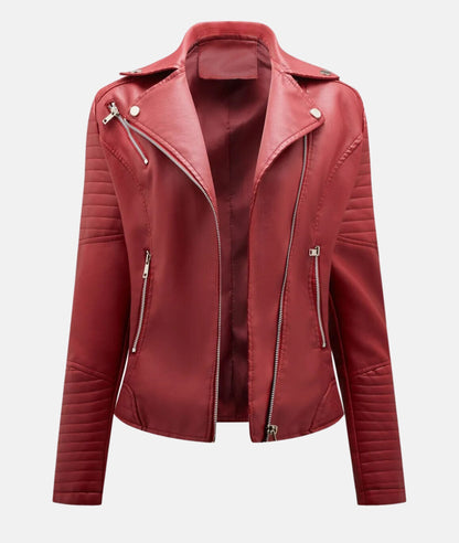 Veste Cuir Femme Élégante Taille Cintrée