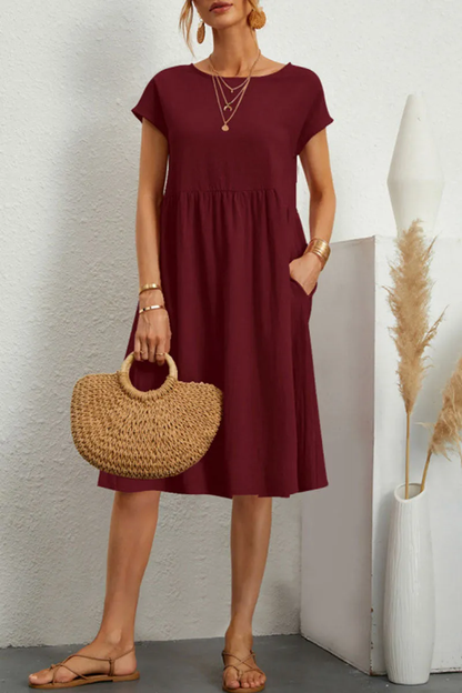 Robe Femme Décontractée avec Détails Brodés et Patchwork Coloré