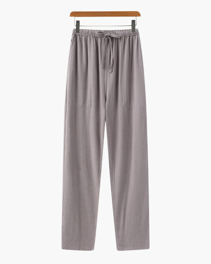 Pantalon Lin Slim Fit Homme pour Été en Lin avec Cordons