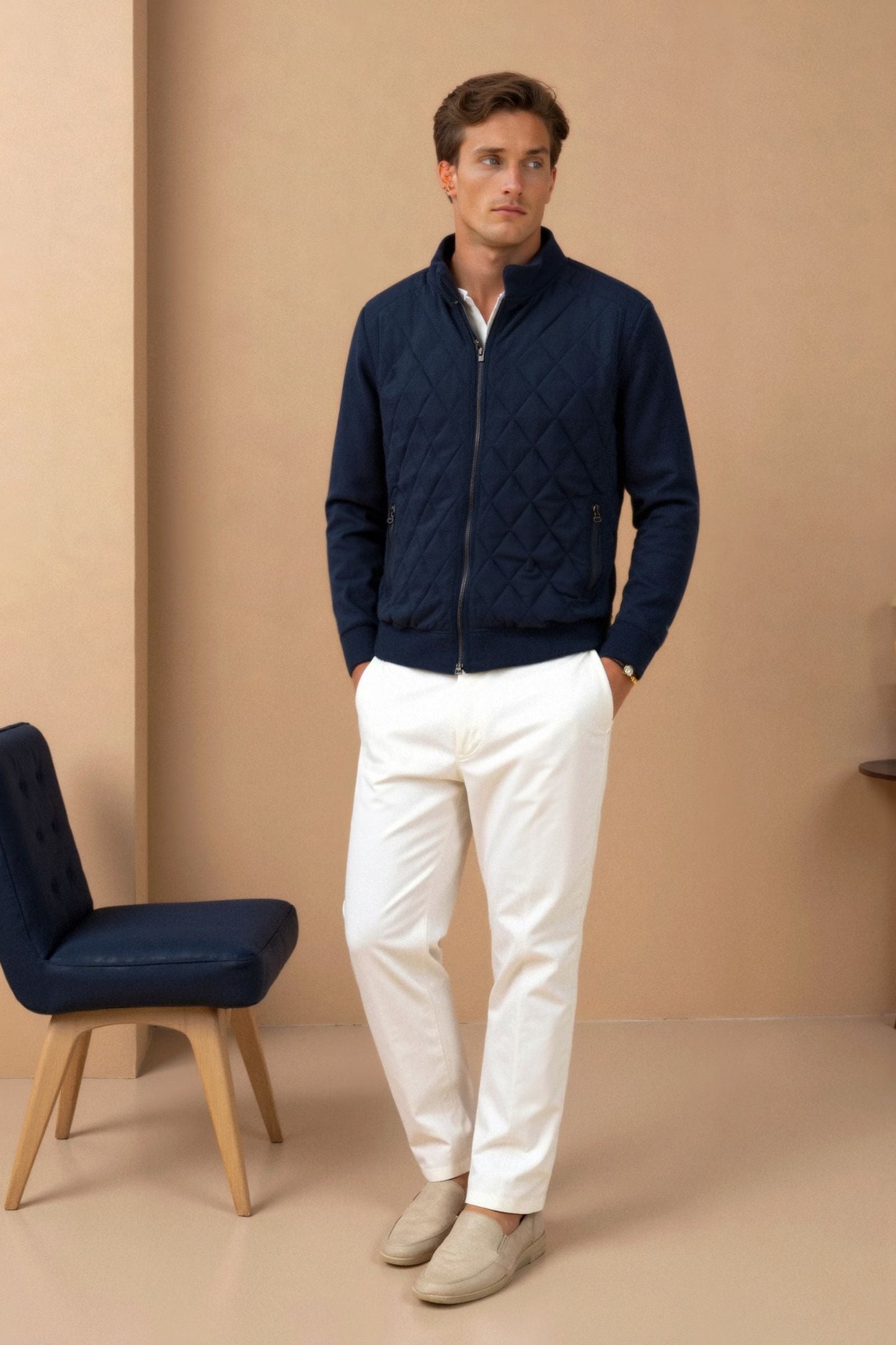 Blouson Homme Élégant à Carreaux