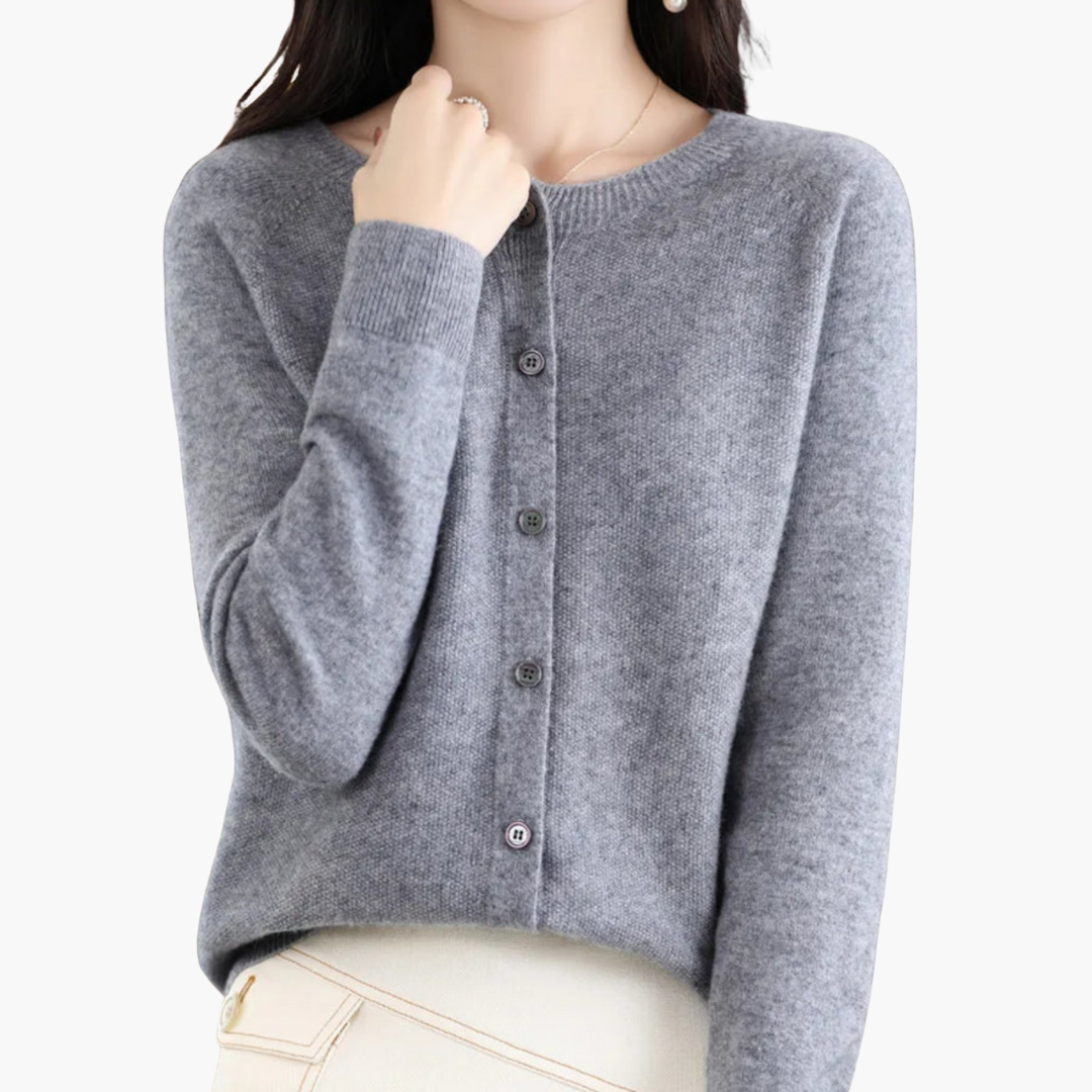 Gilet Féminin Rose Pastel Boutons Décoratifs
