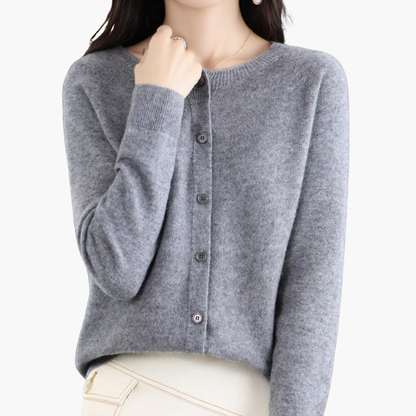 Gilet Féminin Rose Pastel Boutons Décoratifs