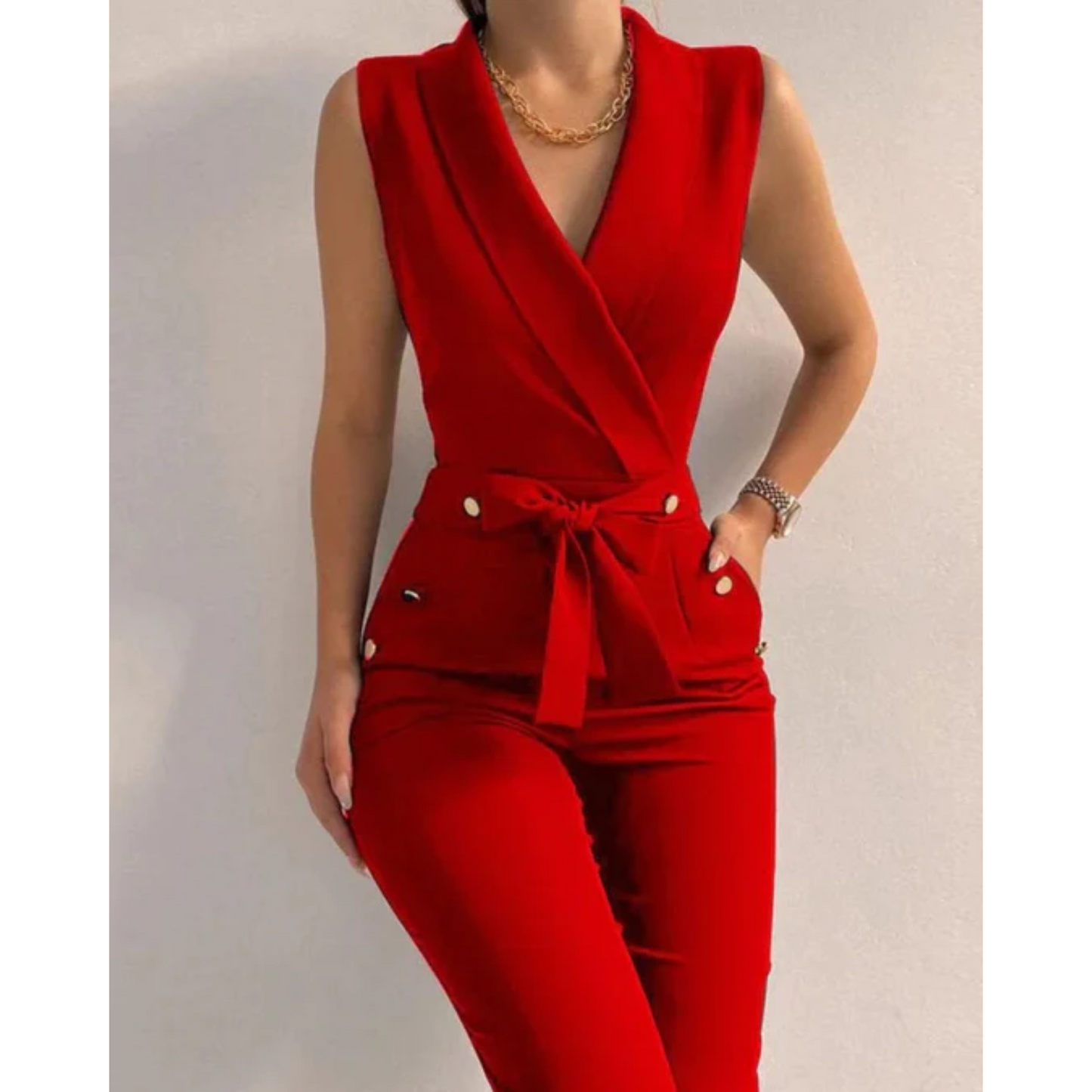 Combinaison Femme Élégante Sans Manches Chic et Féminine