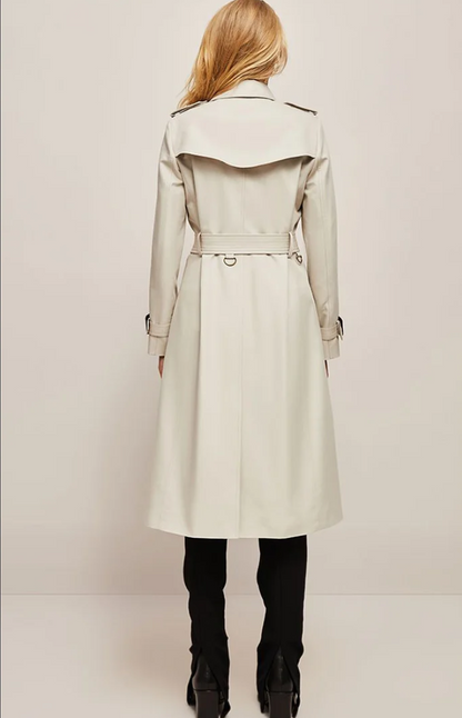 Manteau Femme Long Élégant avec Col Revers